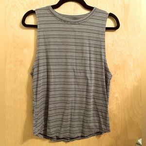 Athleta Cloudlight Striped Muscle Tank Whisper Medieval Blue Gray Women’s Small